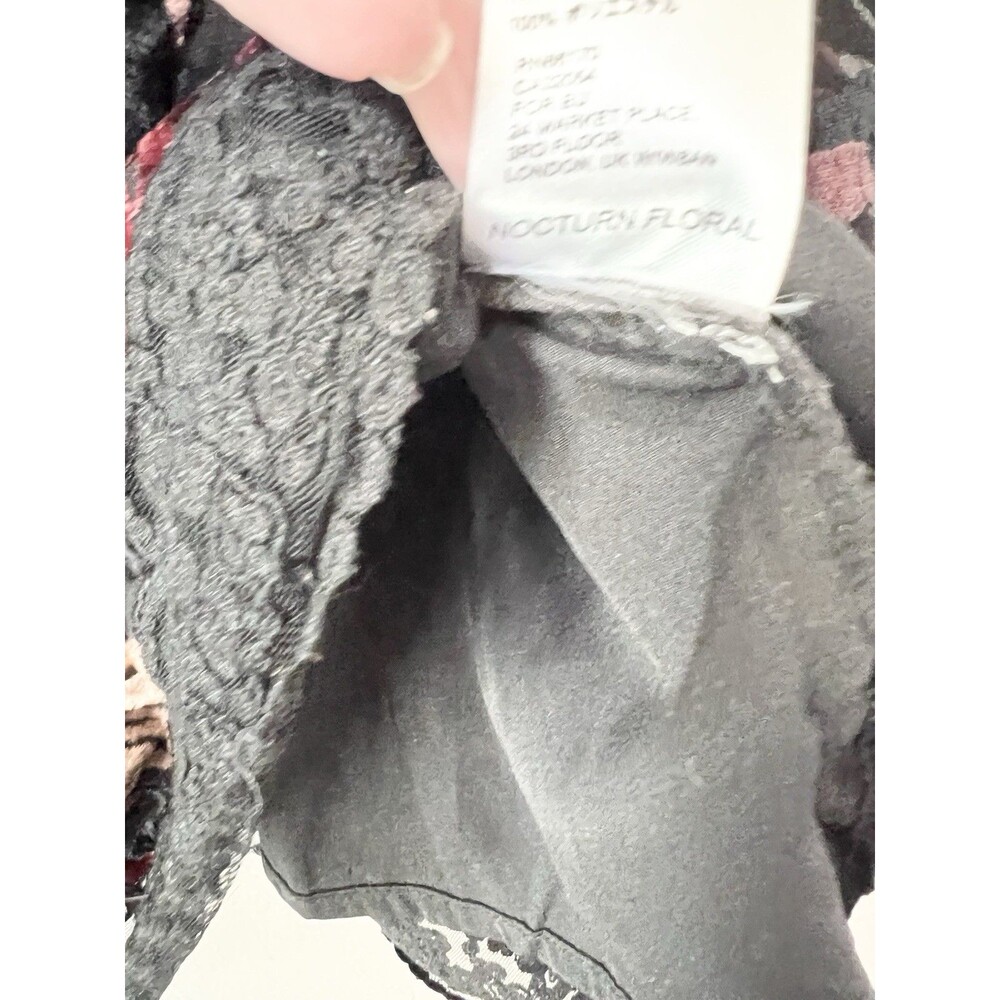 ANTHROPOLOGIE FLORAL BURNOUT CUT VELVET Boxy BISHOP SLEEVE BLOUSE TOP Medium - Picture 12 of 15